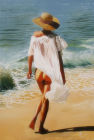 Girl on the Beach - Acrylic